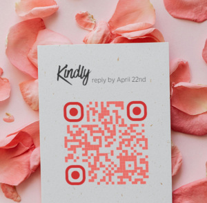 Wedding Invitation RSVP Card with QR Code for digital replies